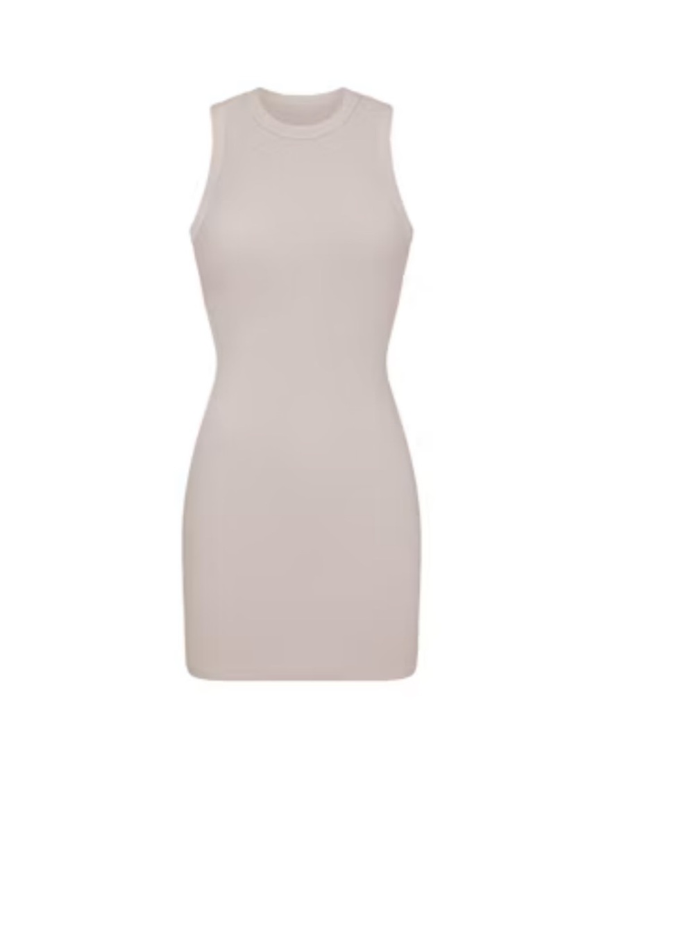 SKIMS Sleeveless Ribbed Midi Dress in Light Beige